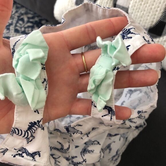 Gymboree 2T girls top zebra blue print w bows - Picture 5 of 6